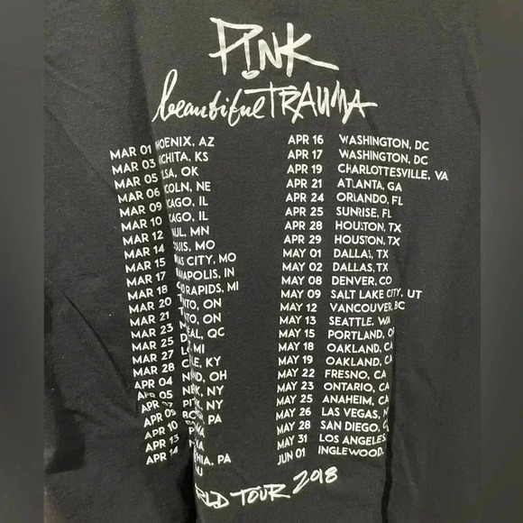 PINK 2018 Beautiful Trauma World Tour Concert T-Shirt - Picture 10 of 11